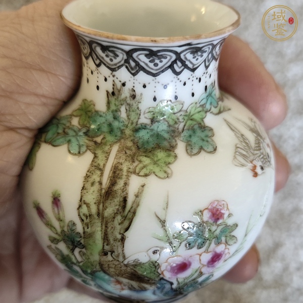 古玩陶瓷花鳥紋粉彩瓶真品鑒賞圖