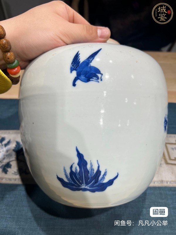 古玩陶瓷青花花鳥紋罐真品鑒賞圖