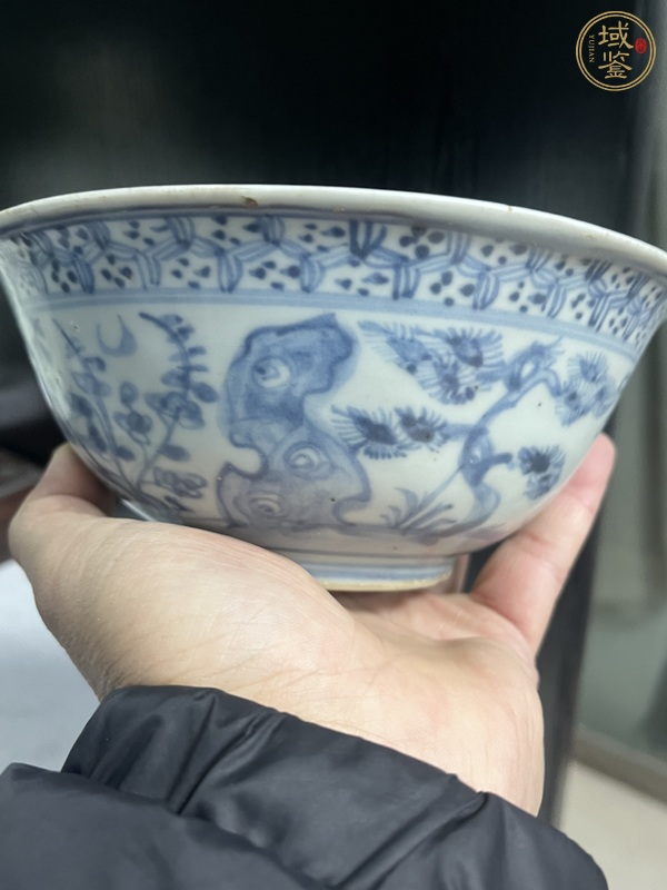 古玩陶瓷歲寒三友松竹梅青花碗真品鑒賞圖