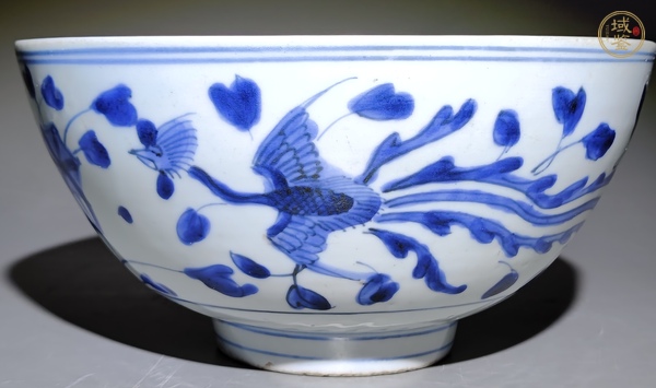 古玩陶瓷鳳紋青花碗真品鑒賞圖