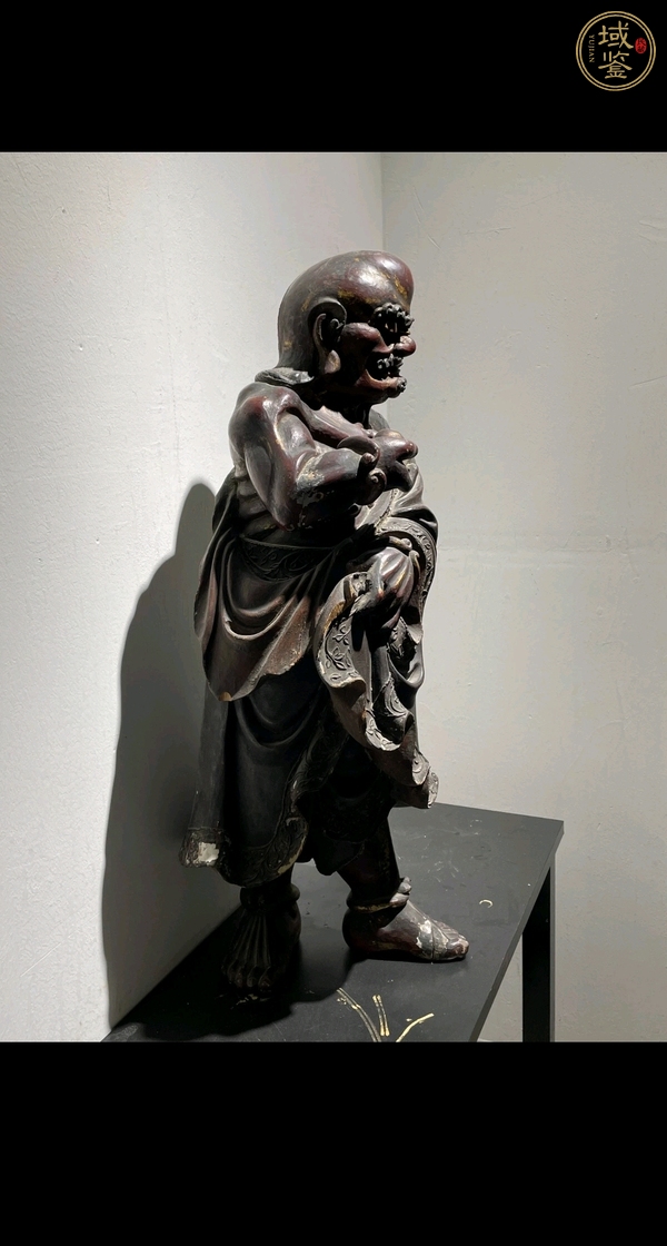 古玩雜項(xiàng)木雕寶珠羅漢像真品鑒賞圖