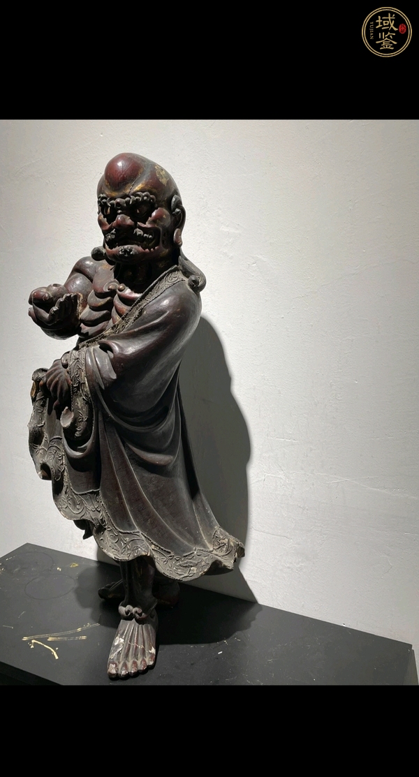 古玩雜項(xiàng)木雕寶珠羅漢像真品鑒賞圖