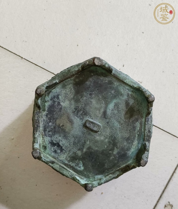 古玩銅器青銅六方爐真品鑒賞圖