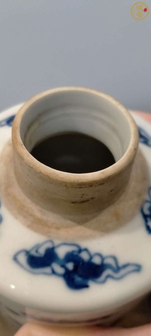 古玩陶瓷晚清青花茶葉罐真品鑒賞圖