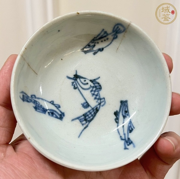 古玩陶瓷魚(yú)紋青花盤(pán)真品鑒賞圖