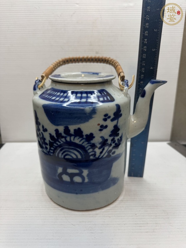 古玩陶瓷青花提梁壺真品鑒賞圖