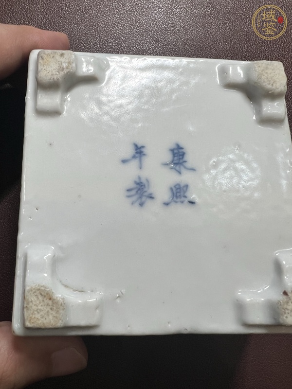 古玩陶瓷青花人物花卉調(diào)色洗真品鑒賞圖