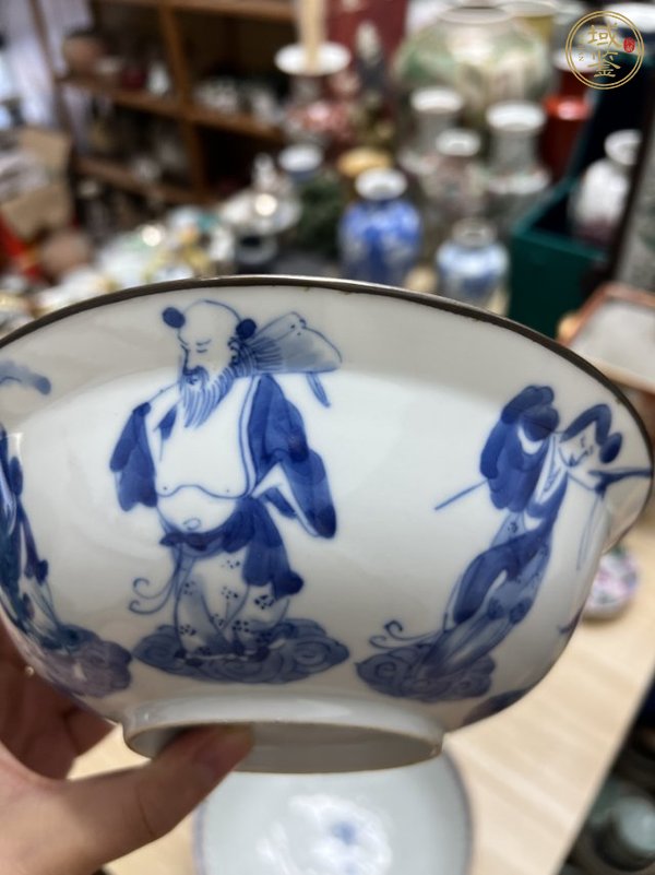 古玩陶瓷八仙圖青花碗真品鑒賞圖