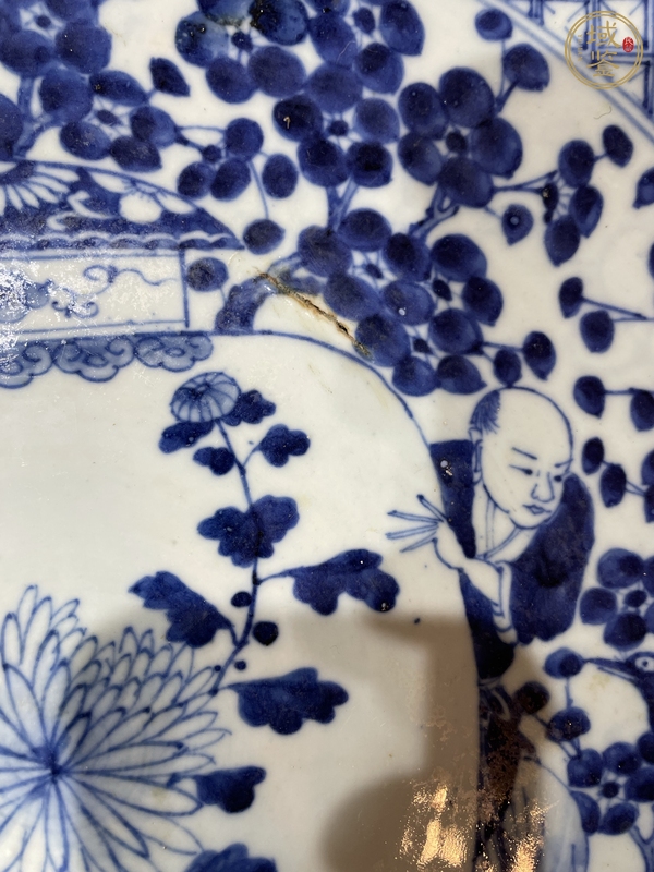 古玩陶瓷青花平安花卉盤真品鑒賞圖