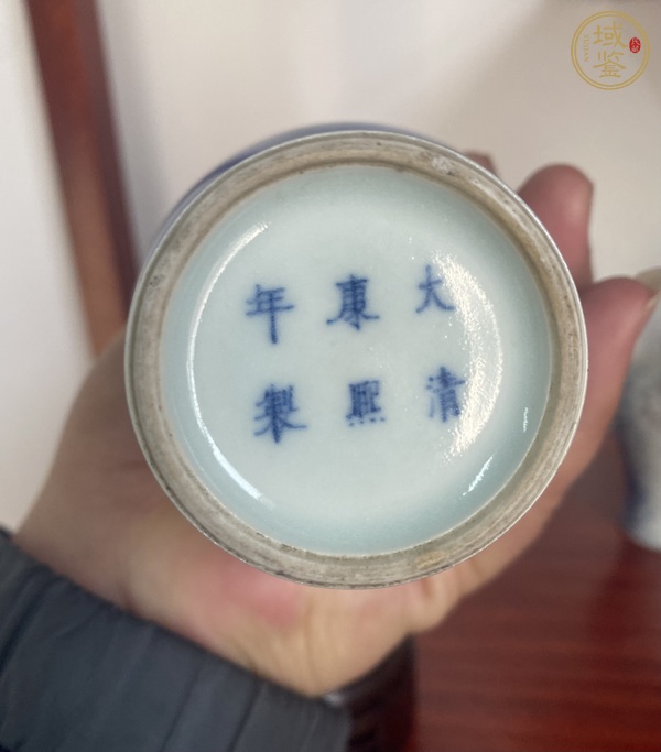 古玩陶瓷天青釉橄欖瓶真品鑒賞圖