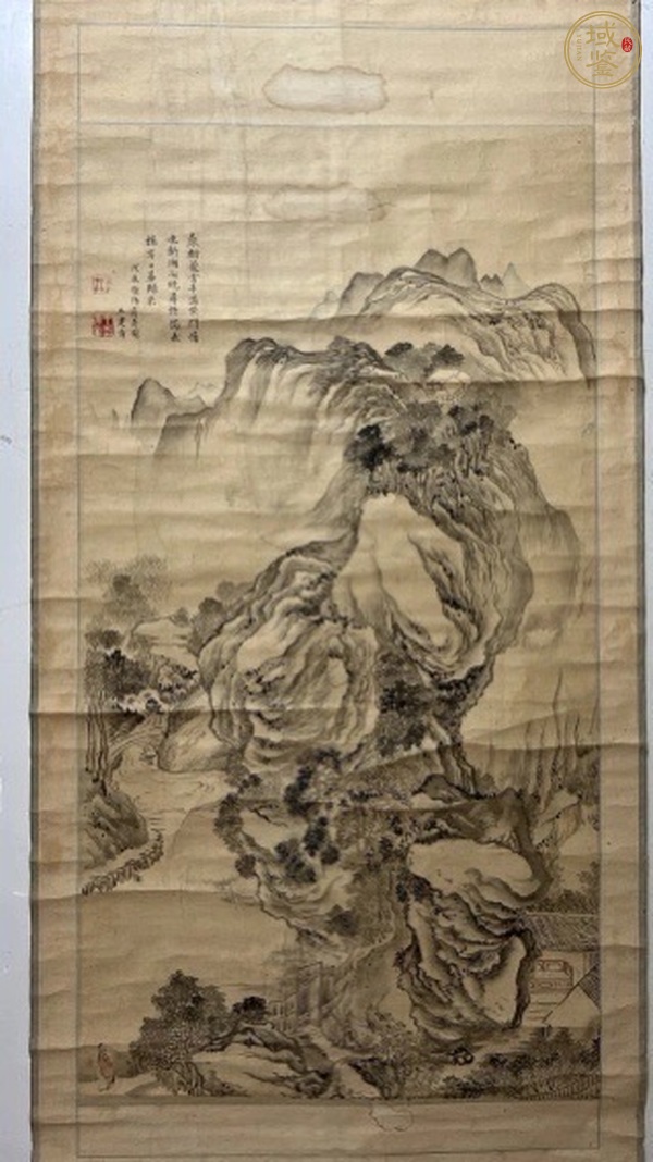 古玩字畫王建章款山水真品鑒賞圖