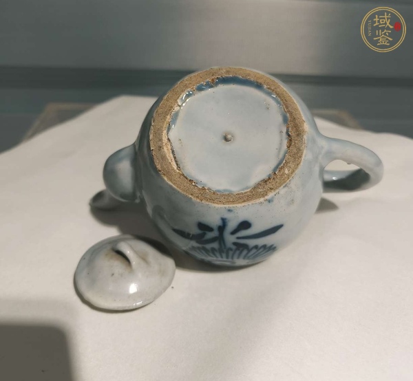 古玩陶瓷青花花卉福紋茶壺真品鑒賞圖