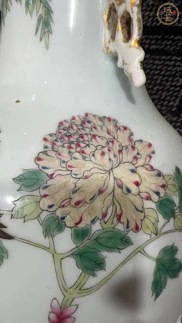 古玩陶瓷花鳥紋粉彩瓶真品鑒賞圖