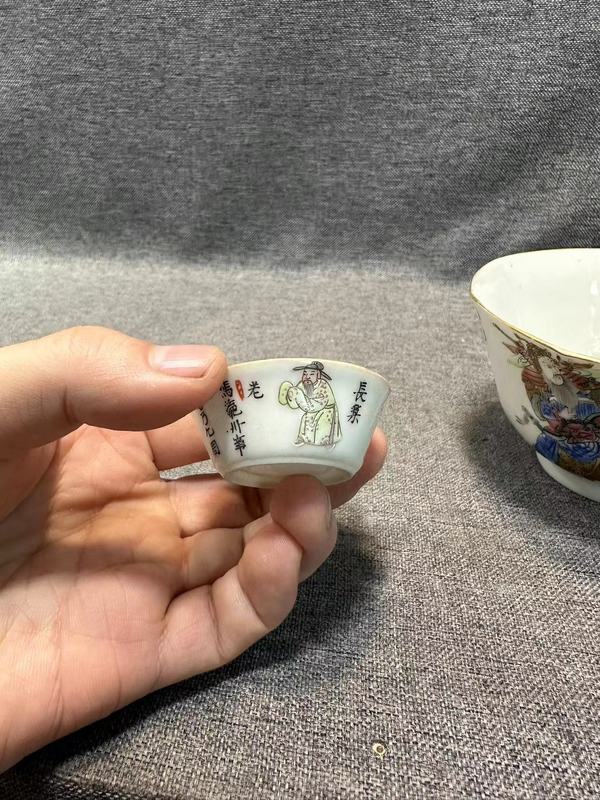 古玩陶瓷道光粉彩無雙譜人物小馬蹄杯拍賣,當前價格5888元