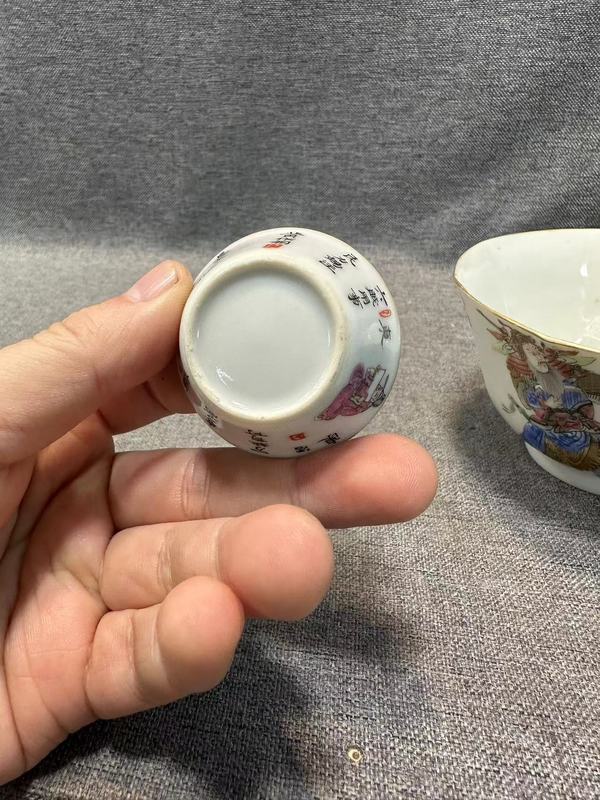 古玩陶瓷道光粉彩無雙譜人物小馬蹄杯拍賣,當前價格5888元