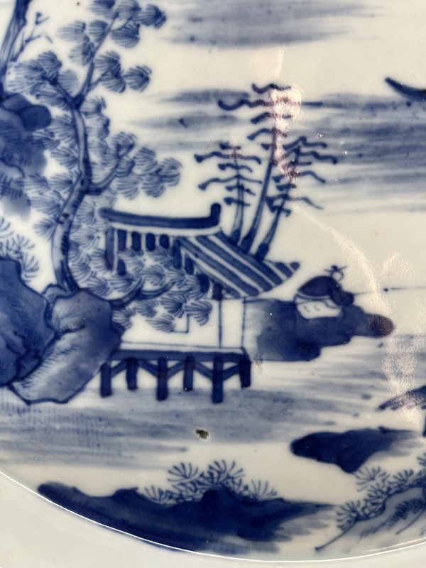 古玩陶瓷青花山水紋茶盤拍賣,當前價格7500元