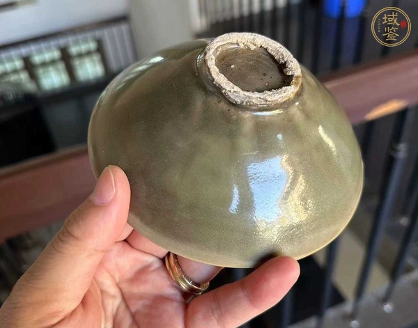 古玩陶瓷耀州窯青釉茶盞真品鑒賞圖