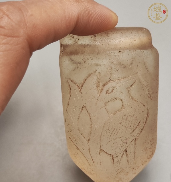 古玩玉器仿古水晶蟬真品鑒賞圖