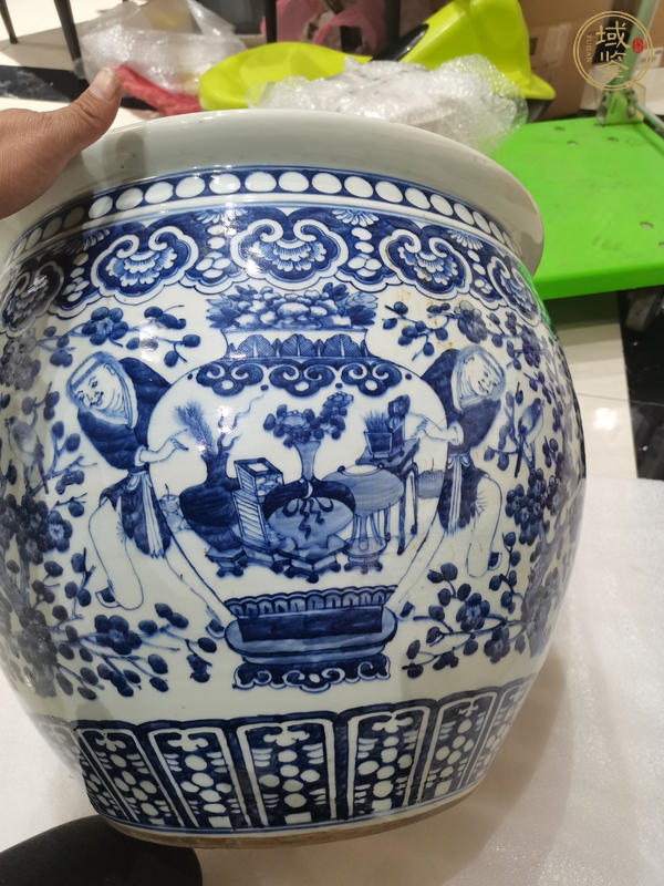 古玩陶瓷喜報(bào)平安青花缸真品鑒賞圖