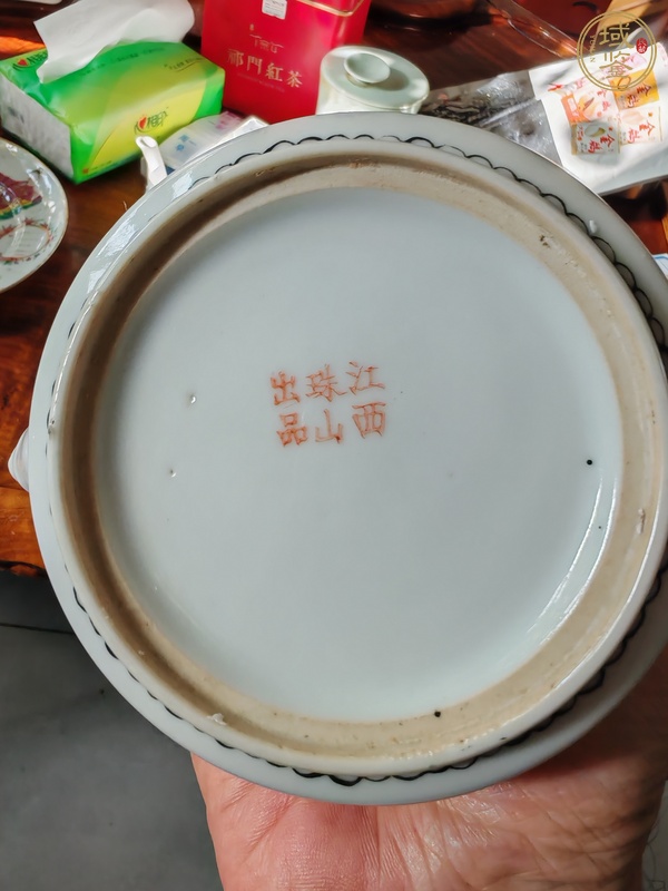 古玩陶瓷粉彩花鳥紋茶壺真品鑒賞圖