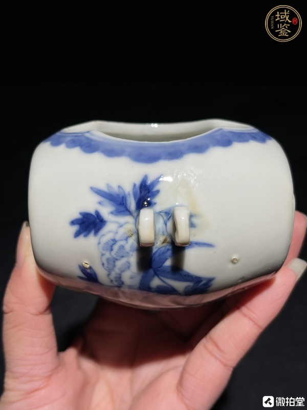 古玩陶瓷青花鳥食罐真品鑒賞圖