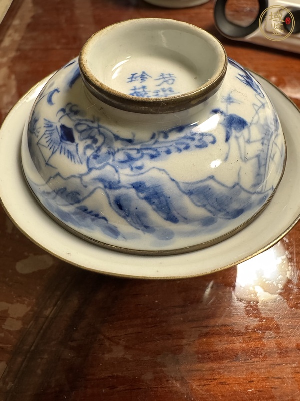 古玩陶瓷青花蓋杯真品鑒賞圖