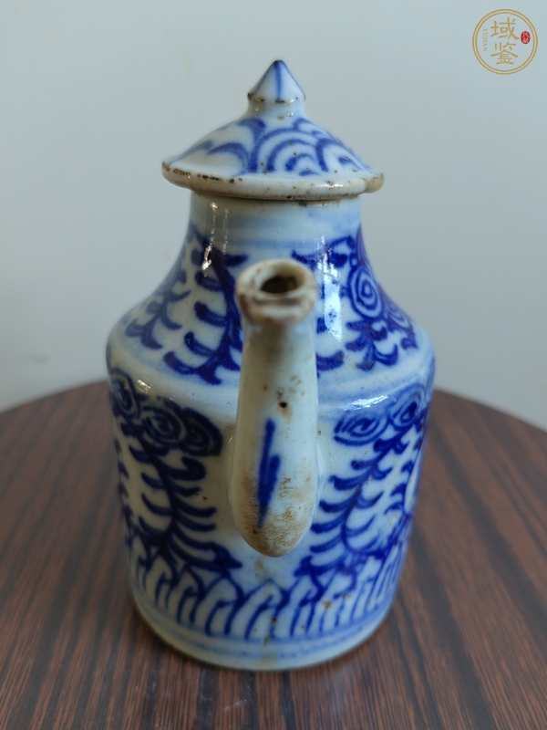 古玩陶瓷青花纏枝蓮紋酒壺真品鑒賞圖