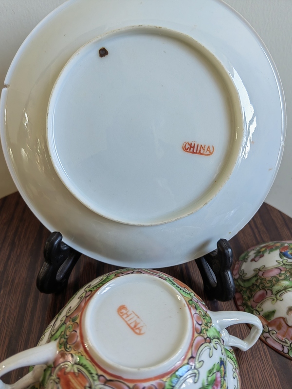 古玩陶瓷廣彩人物故事杯碟一套拍賣，當前價格880元
