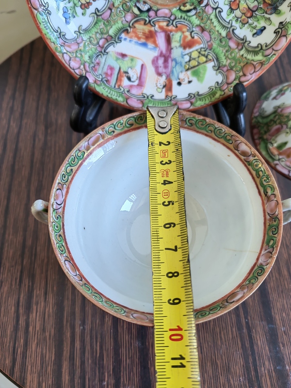 古玩陶瓷廣彩人物故事杯碟一套拍賣，當前價格880元