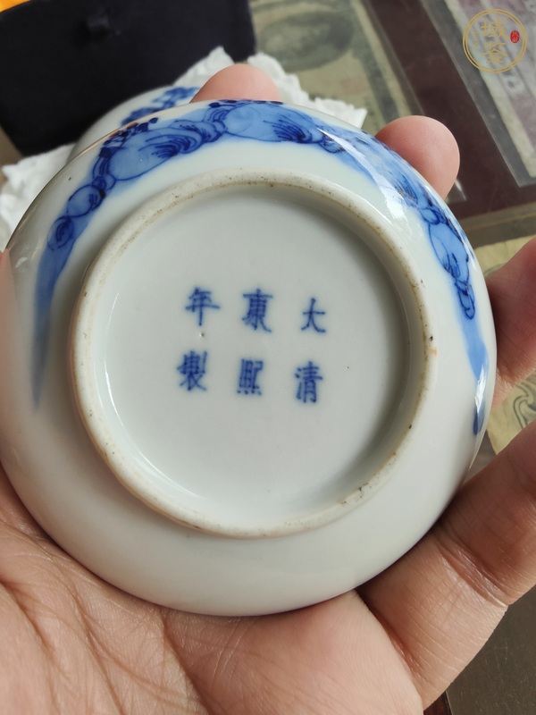 古玩陶瓷青花人物故事紋印盒真品鑒賞圖