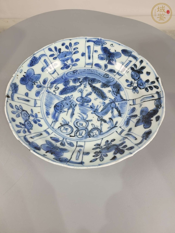 古玩陶瓷鹿紋青花盤真品鑒賞圖