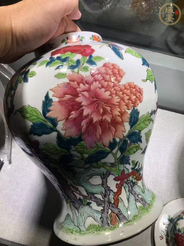 古玩陶瓷粉彩花卉紋將軍罐真品鑒賞圖
