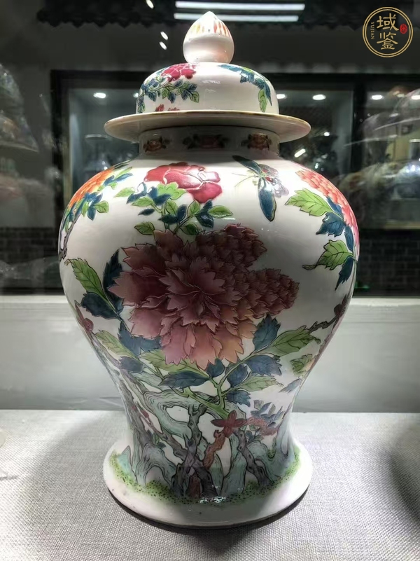 古玩陶瓷粉彩花卉紋將軍罐真品鑒賞圖