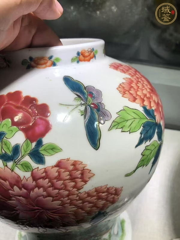古玩陶瓷粉彩花卉紋將軍罐真品鑒賞圖