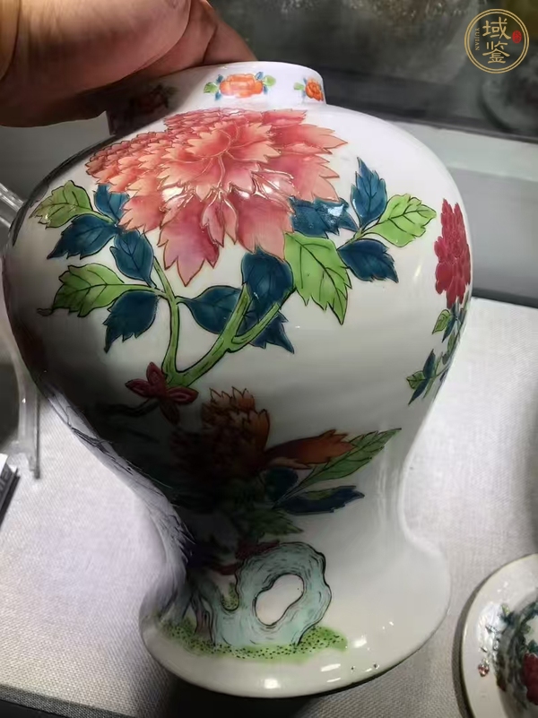 古玩陶瓷粉彩花卉紋將軍罐真品鑒賞圖