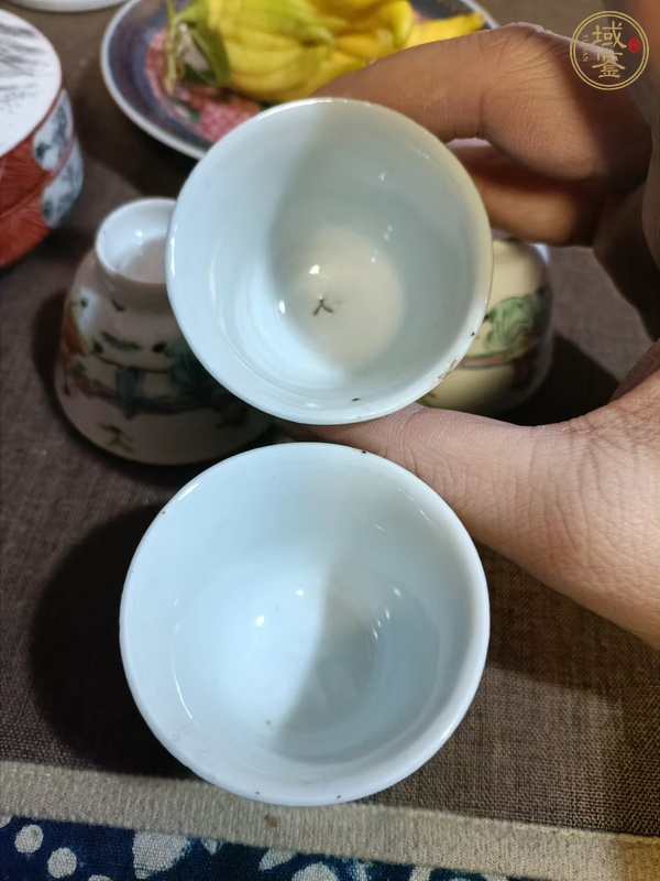 古玩陶瓷青花人物詩文杯真品鑒賞圖