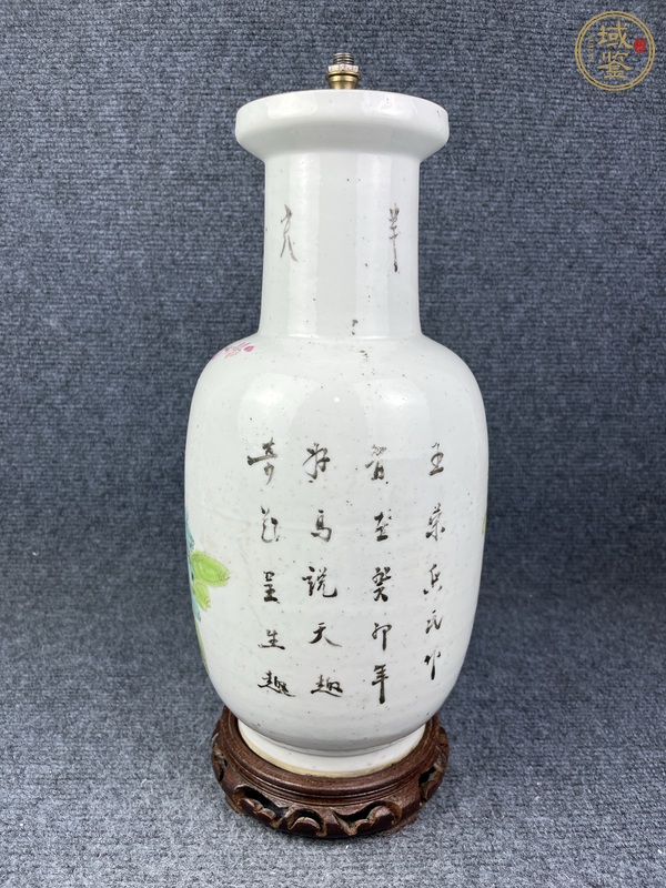 古玩陶瓷淺降花鳥紋棒槌瓶真品鑒賞圖