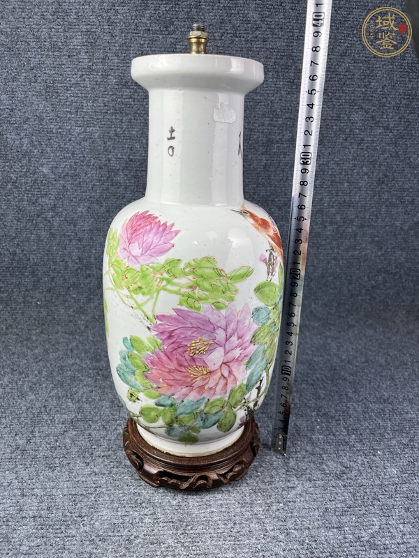 古玩陶瓷淺降花鳥紋棒槌瓶真品鑒賞圖