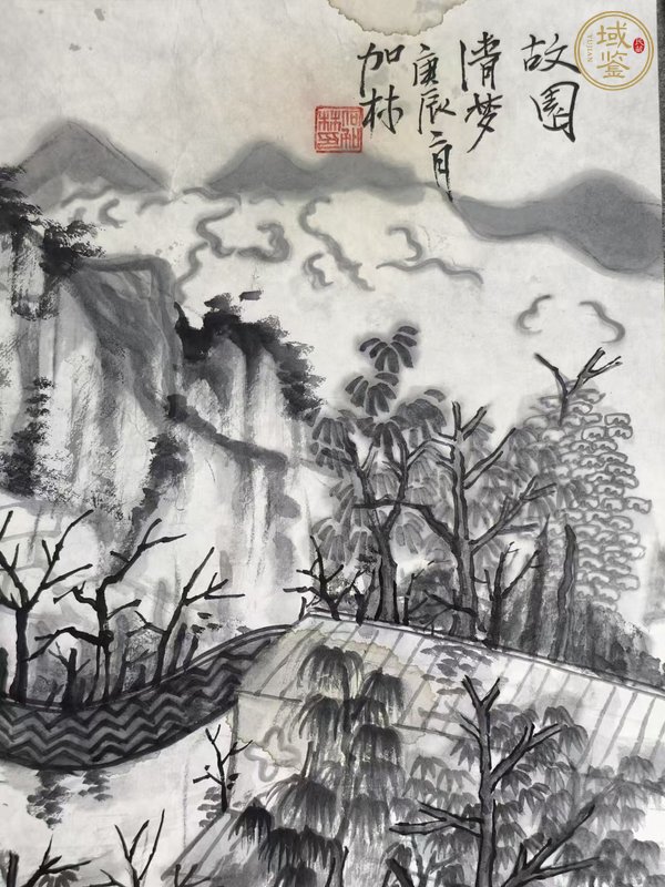 古玩字畫(huà)加林款水墨山水真品鑒賞圖