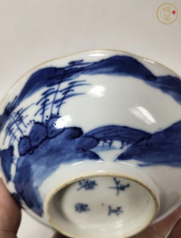 古玩陶瓷青花三多八寶紋盤真品鑒賞圖