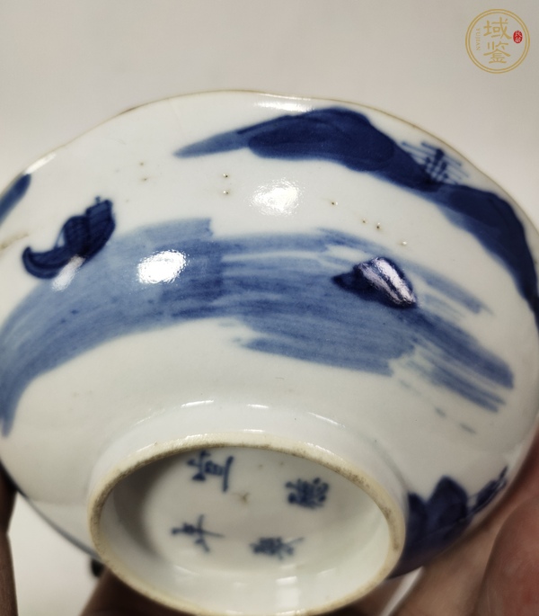 古玩陶瓷青花三多八寶紋盤真品鑒賞圖