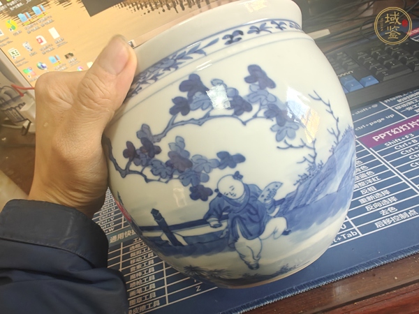 古玩陶瓷青花卷缸真品鑒賞圖