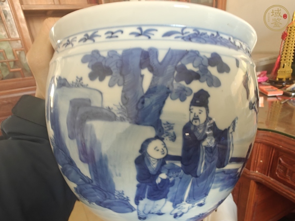 古玩陶瓷青花卷缸真品鑒賞圖