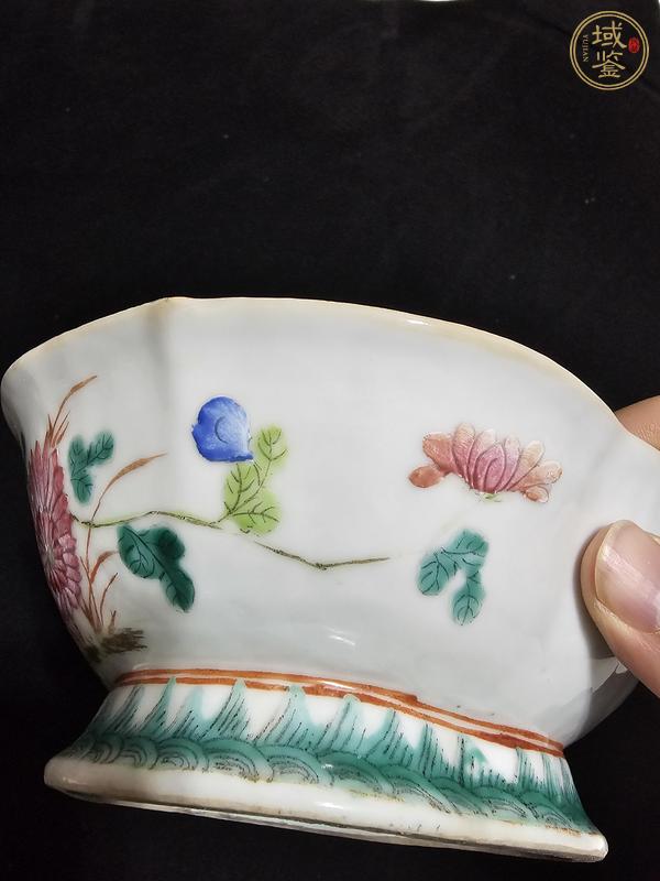 古玩陶瓷粉彩花鳥紋貢碗真品鑒賞圖