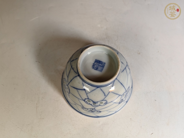 古玩陶瓷晚清梅花玲瓏瓷青花茶園真品鑒賞圖