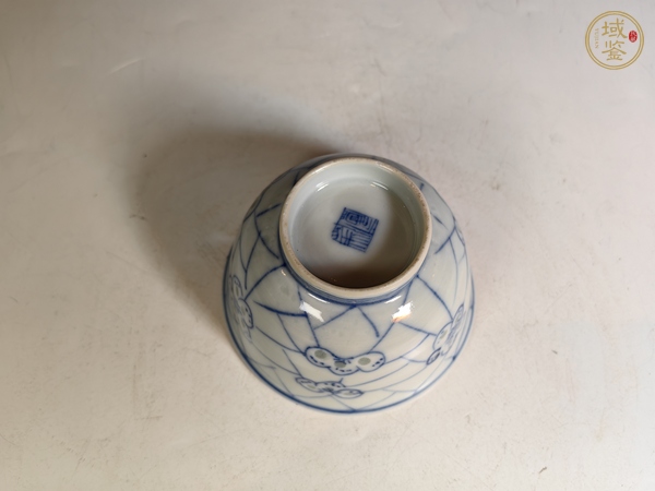 古玩陶瓷晚清梅花玲瓏瓷青花茶園真品鑒賞圖