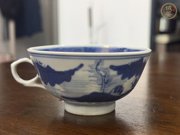 古玩陶瓷青花山水人物紋茶杯真品鑒賞圖