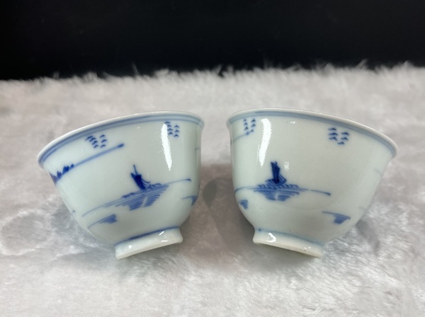 古玩陶瓷青花山水紋杯拍賣,當前價格9800元