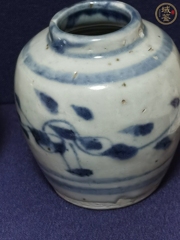 古玩陶瓷青花花卉紋罐真品鑒賞圖