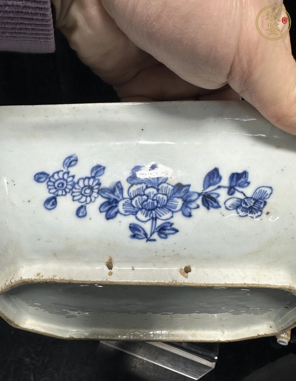 古玩陶瓷青花花鳥(niǎo)紋八方盤(pán)真品鑒賞圖